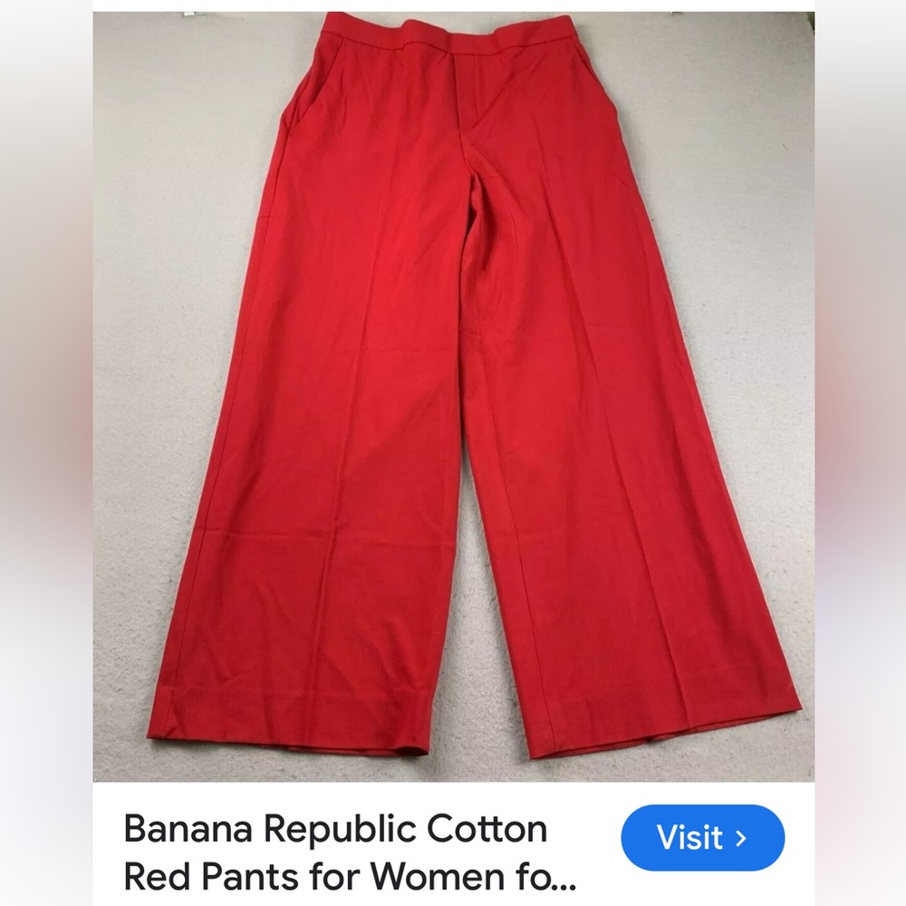 Banana Republic Red wide leg dress Pants